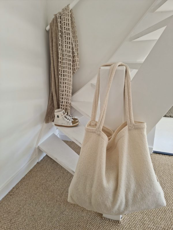 Wollen tas off white