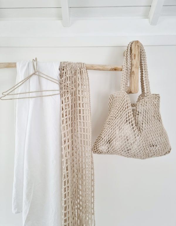 Gehaakte tas off white klein