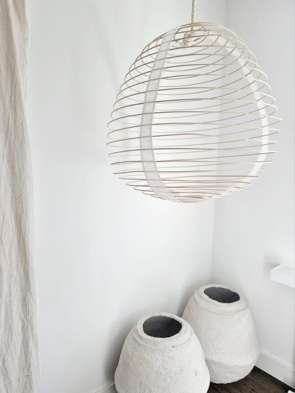 Lampshade rotan linnen off white 70 cm