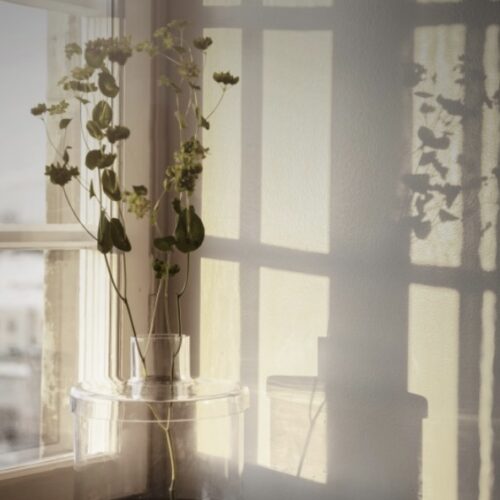 Glazen vaas met deksel