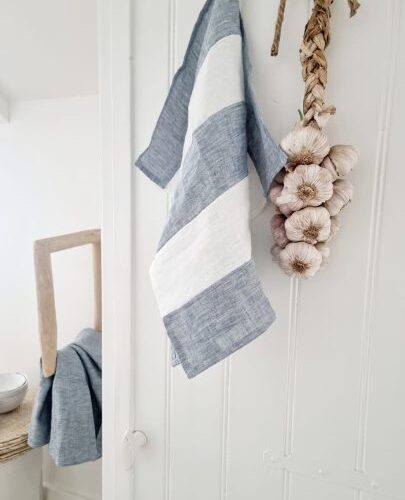 Theedoek jeans blue Stripe